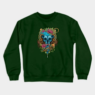 skull and flowers Crewneck Sweatshirt